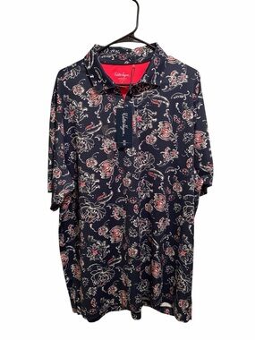 Walter Hagen Men’s Polo. “Scroll Flourishes Navy”. Size XL. New with tags